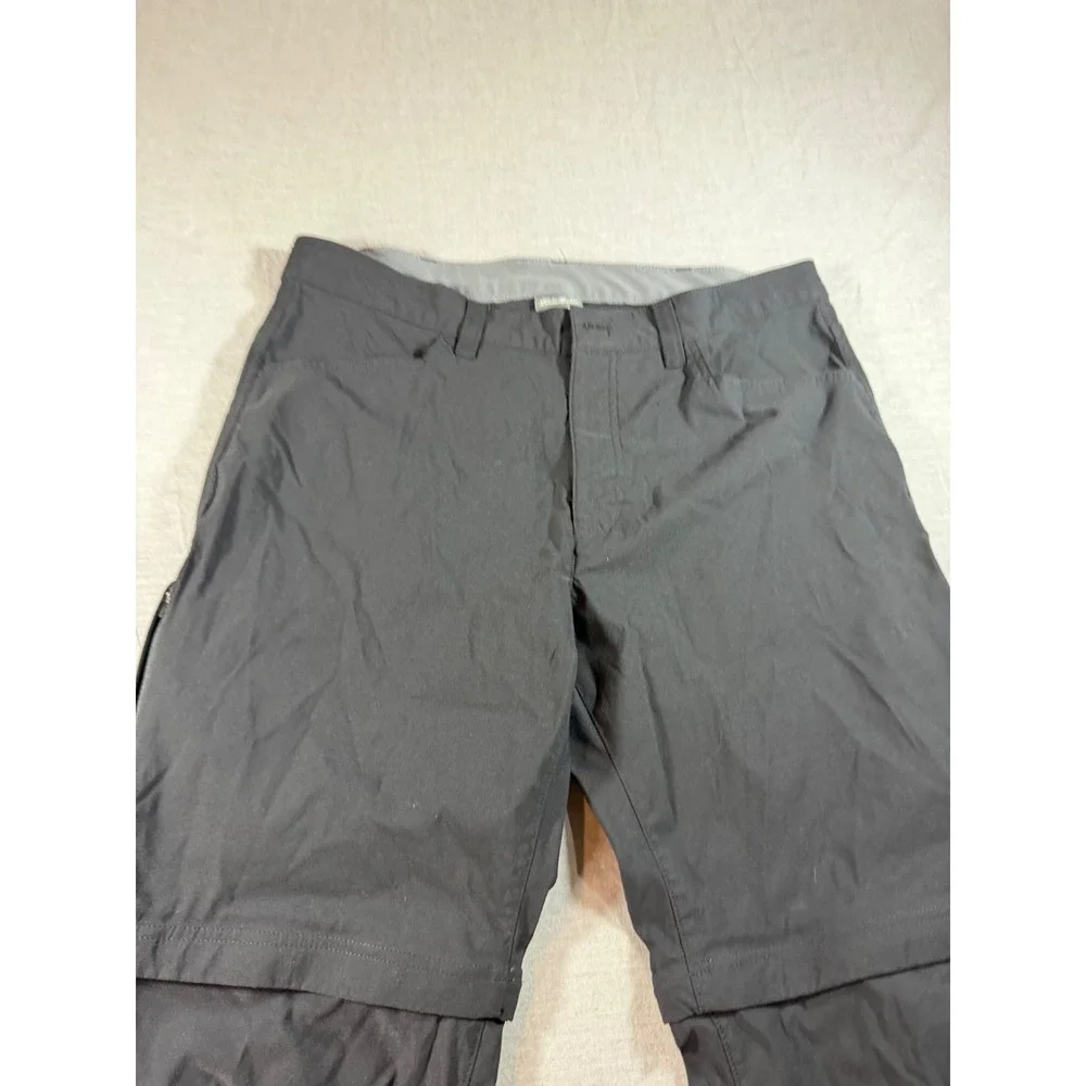 Eddie Bauer Convertible Pants Mens 36x30 Black Excellent Hiking Outdoor Zip Off